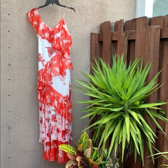 Alice + Olivia Olympia Silk Ruffle Maxi Dress Sz 0 - Picture 3 of 10